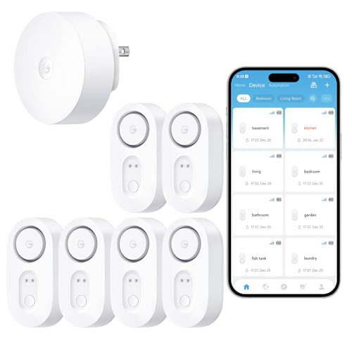 GoveeLife Smart Water Leak Detector 1S Bundle 6-Pack