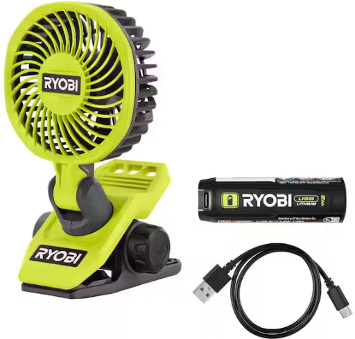 YMMV | Ryobi USB Lithium Clamp Fan Kit with 2.0 Ah USB Lithium Battery Deal