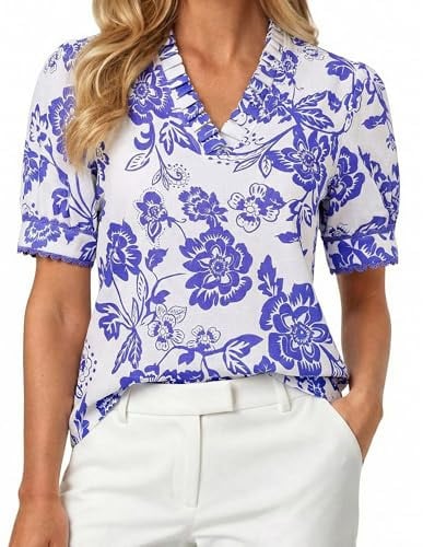 GRACE KARIN Women Boho V-Neck Floral Tops Deal