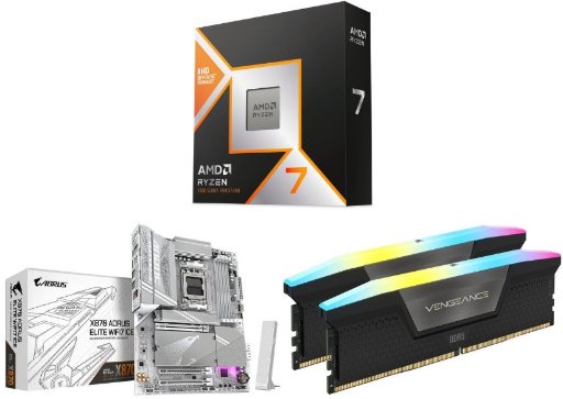 AMD Bundle: 9850X3D CPU + GIGABYTE X870 AORUS ELITE MB + 64GB RAM + 2TB SSD 