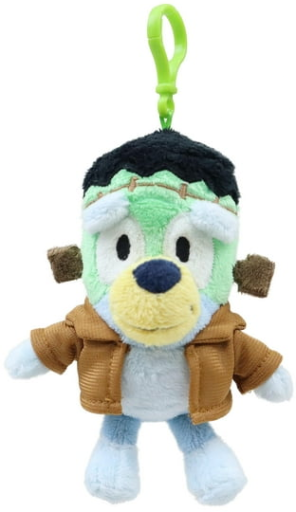 Bluey Frankenstein or Glow In The Dark Skeleton Plush Halloween Backpack Clip 6.5" x 3"