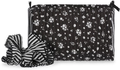No Boundaries Women's Quilted Pouch and Hair Scrunchie Set, 2-Piece