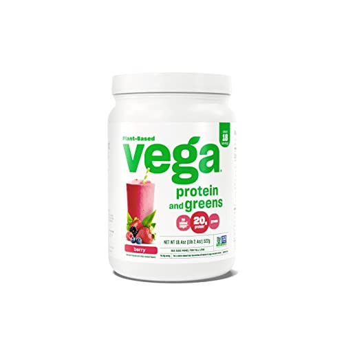 Vega Protein and Greens Protein Powder (Berry, 21 Servings)