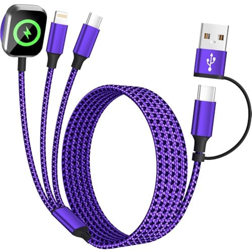 5' Firsting 3-in-1 Travel Charging Cable w/ Apple Watch Charger (Lightning & USB-C) Deal