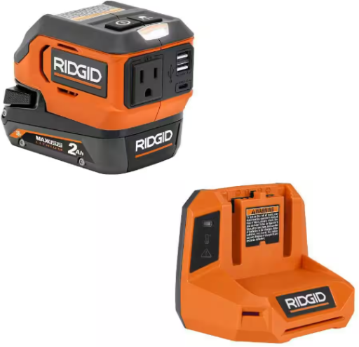 RIDGID 18V Cordless Inverter Kit with 2.0 Ah MAX Output Lithium Battery