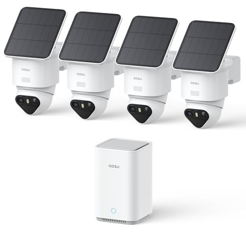 aosu T2 Ultra 4K Security Cameras Wireless Outdoor 4-Cam Kit w/ 360° Motion Tracking, Solar Power & 1TB Local Storage Deal