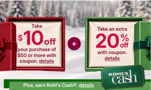Kohl's Stackable Coupons + Kohl's Cash