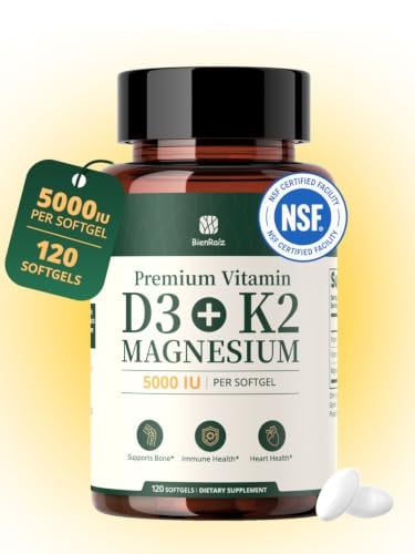 Vitamin D3 K2 5000IU D3 100mcg MK7 120 Softgels Deal