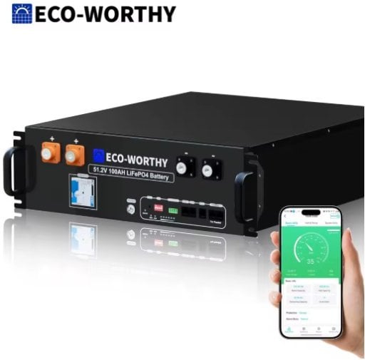 ECO-WORTHY 48V 100Ah LiFePO4 Server Rack Battery 5.12kWh 3U Deal