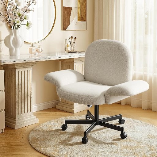 Marsail Criss Cross Office Chair with Adjustable Armrests & Wheels Deal