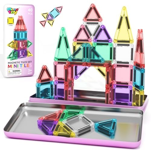 40PCS Magnetic Tiles Mini Travel Essentials Deal