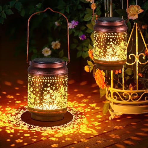 KOOPER Metal Hanging Waterproof Solar Lanterns 2-Pack Deal