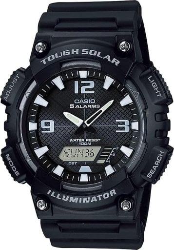 Men's Casio AQS800W Series 46mm Solar Powered Analog Watch (Black) Deal