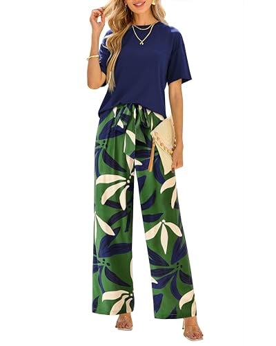 PRETTYGARDEN Women Summer 2 Piece Travel Outfits