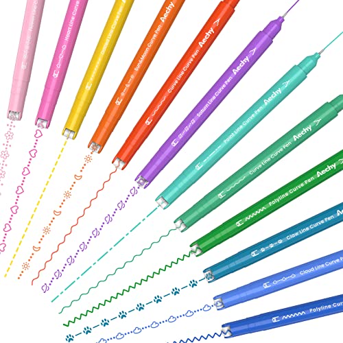 Dual Tip Curve Highlighter Pens 12-Color