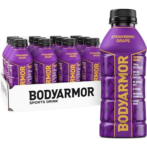 BODYARMOR Sports Drink, Strawberry Grape, 16 Fl Oz Bottles (12 Pack)