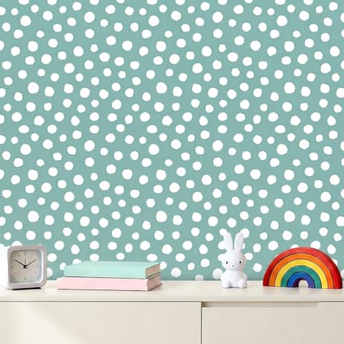 Sage Green Polka Dot Peel and Stick Contact Paper