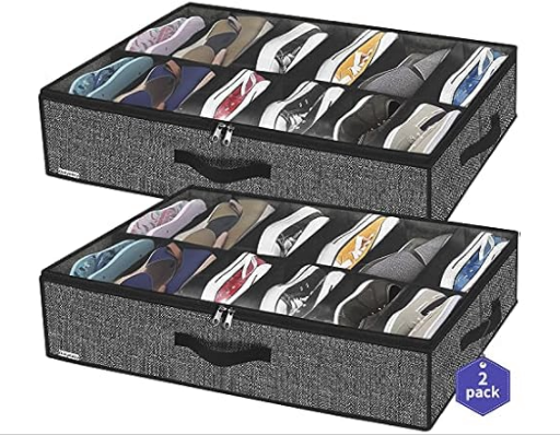 Underbed Shoe Storage Organizer 2-Pack Deal
