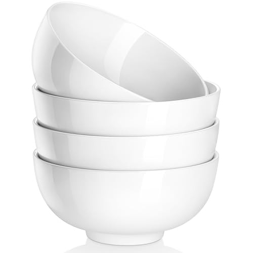 MALACASA 26-Oz 4-Pack Porcelain Bowls (White)