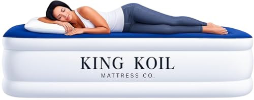 King Koil Luxury Twin Air Mattress with Built-in High Speed Pump