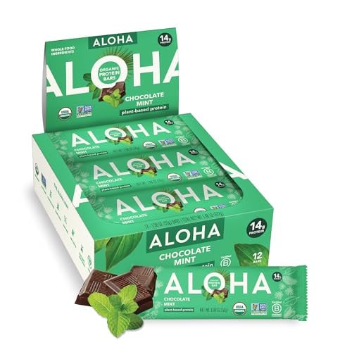 ALOHA Organic Plant Based Protein Bars, Chocolate Mint, 1.98 Oz Deal