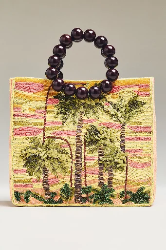 Anthropologie Wood Bead Bracelet Beaded Bag Deal