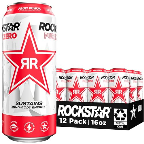 Rockstar Pure Zero Energy Drink Fruit Punch 12-Pack 16-Oz