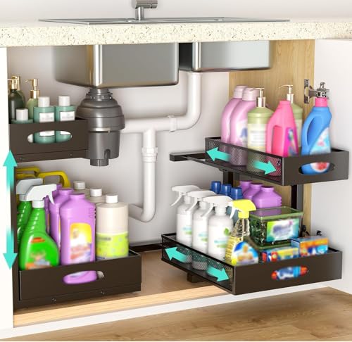 Beleeb 2-Pack 2-Tier Extra-Wide Under Sink Organizer