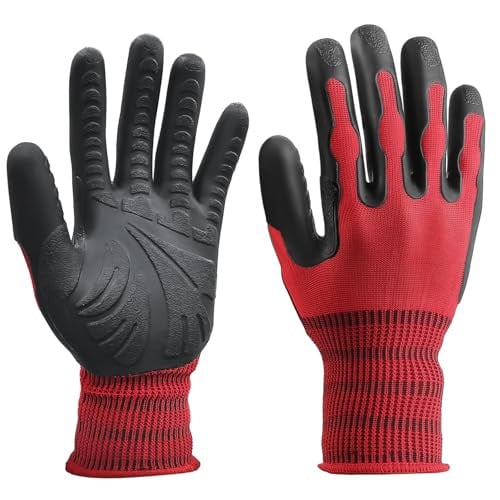 Aegend Thorn-Resistant Gardening Work Gloves w/ Non-Slip Grip & TPE Coating (Red) Deal