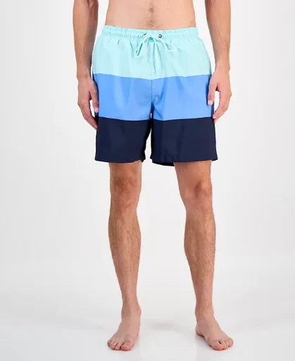 Club Room Men's Colorblocked 7" Swim Trunks Deal
