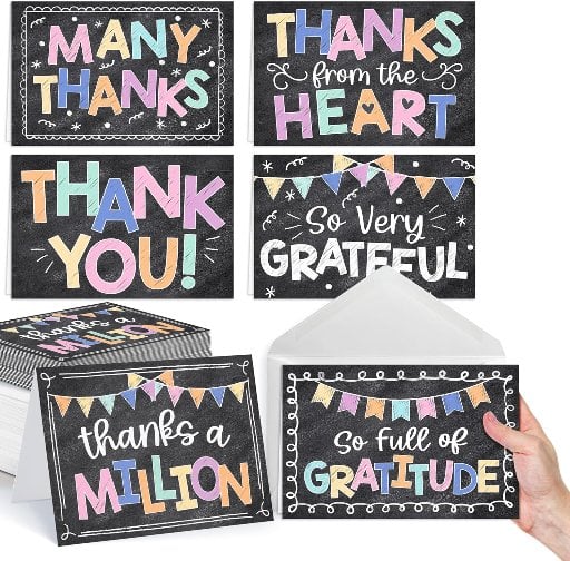 54-Pack Thank You Cards for Teachers