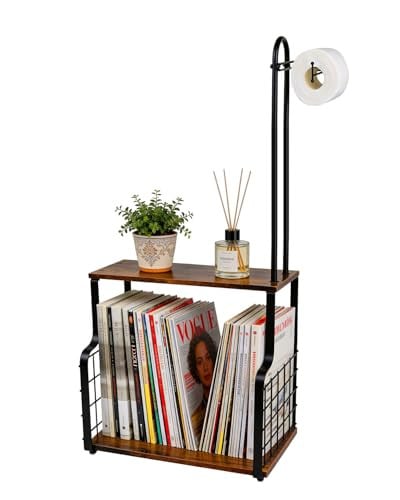 IntreLife Wall Mount Toilet Paper Holder w/ Storage Shelf & Metal Basket Deal