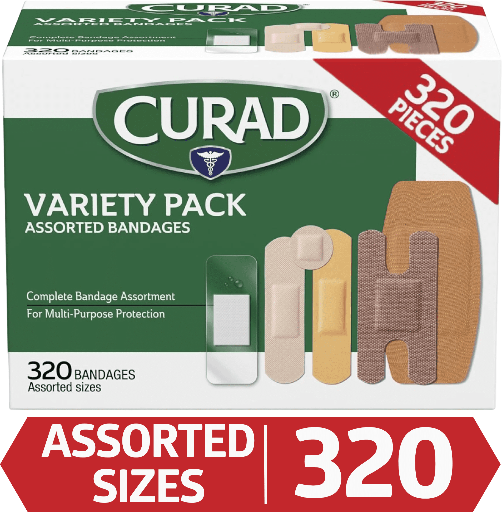 CURAD Assorted Bandages Bulk Variety Pack 320-Count