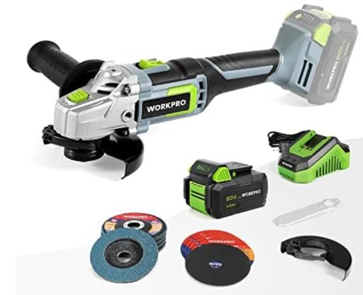 WORKPRO 20V Angle Grinder Kit with 4.0Ah Battery