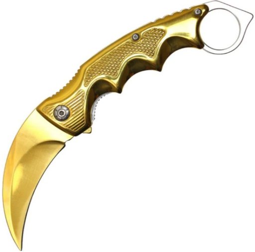 Gold Karambit-Style Folding Knife