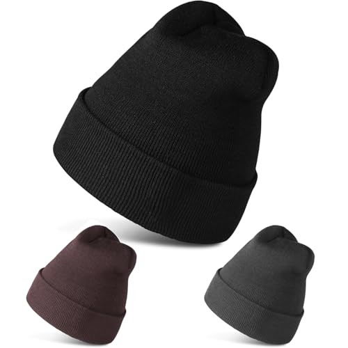 DEBAIY Beanies Hats Knitted Caps 3-Pack