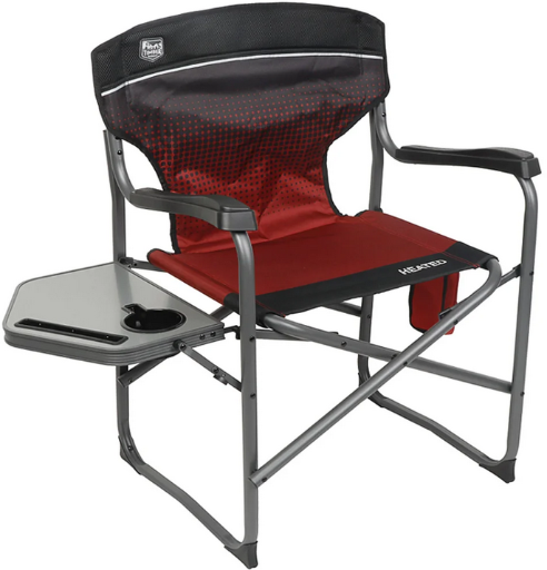 Timber Ridge Heated Director’s Chair w/Side Table (20,000 mAh Battery Included)