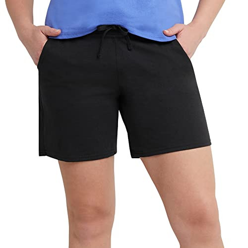 Hanes Women's Drawstring Jersey Shorts (Black)