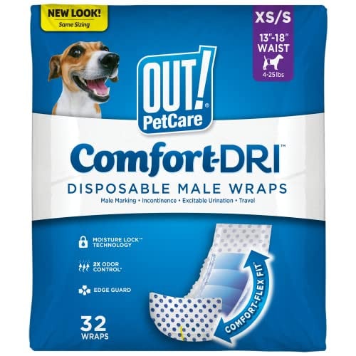 OUT! PetCare Disposable Dog Diapers Male (XS/S) 32-Count Deal