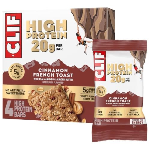 CLIF HIGH PROTEIN Cinnamon French Toast Protein Snack Bars, 4 ct Deal