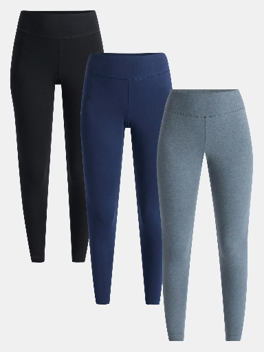 Time and Tru Women's High Rise Leggings, 27'' Inseam, 3-Pack