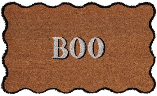 My Texas House Halloween Multicolor Scallop Boo Outdoor Coir Doormat 18x30" Deal