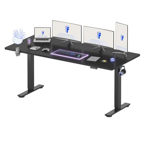 FLEXISPOT 79 x 32 Inch Large Stand Up Desk (Black Frame + Black Top)