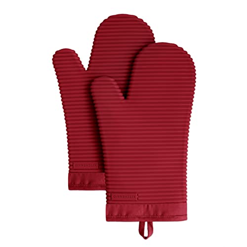 KITCHENAID Ribbed Soft Silicone Oven Mitt 2-Pack Set, 7.5"x13" Deal