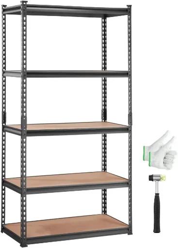 Vevor 5-Tier Metal Adjustable Storage Shelving Unit 36"L x 18"W x 71"H