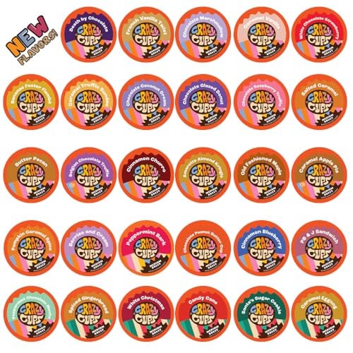 Crazy Cups Flavored Coffee Single Serve Coffee Pods Variety Pack for Keurig K Cups, 30 Count Deal
