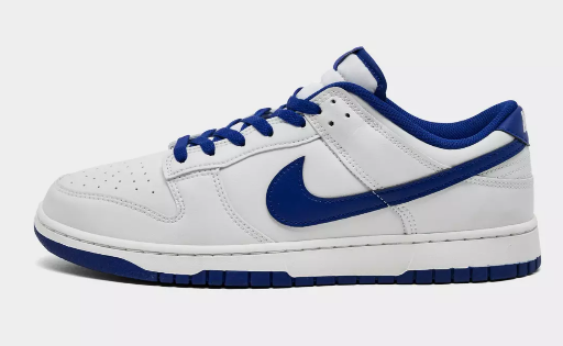 Nike Men's Dunk Low Retro Casual Shoe Summit White/Summit White/Deep Royal Blue Deal