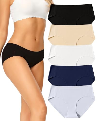 Voenxe Hipster Seamless Underwear for Women 5-Pack