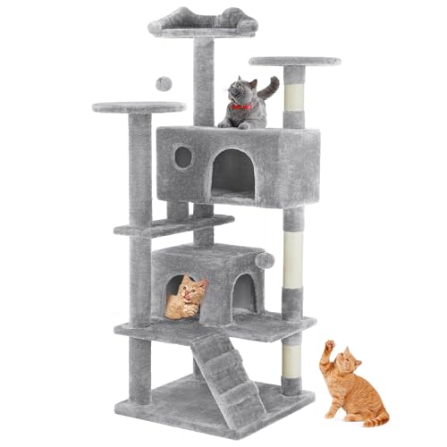 Sweetcrispy 54" Cat Tree Tower w/ Scratching Posts, Climbing Ramp & Condos Deal