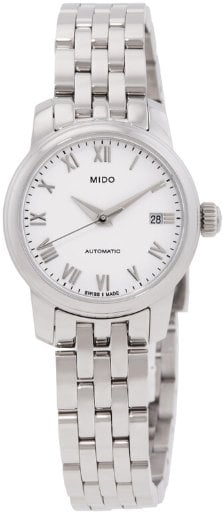 Mido Women's Baroncelli 25mm White Dial Automatic Date Watch